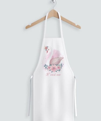 Ποδιά νονάς με θέμα κύκνος