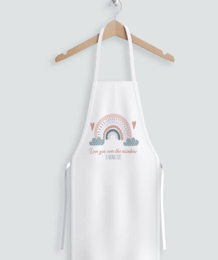 Ποδιά νονάς με θέμα ουράνιο τόξο
